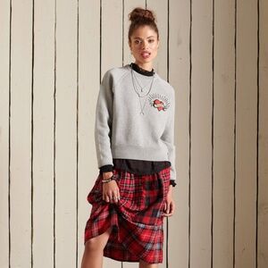 SuperDry Organic Cotton Embroidered Crew Jumper Size 10‎ (J)